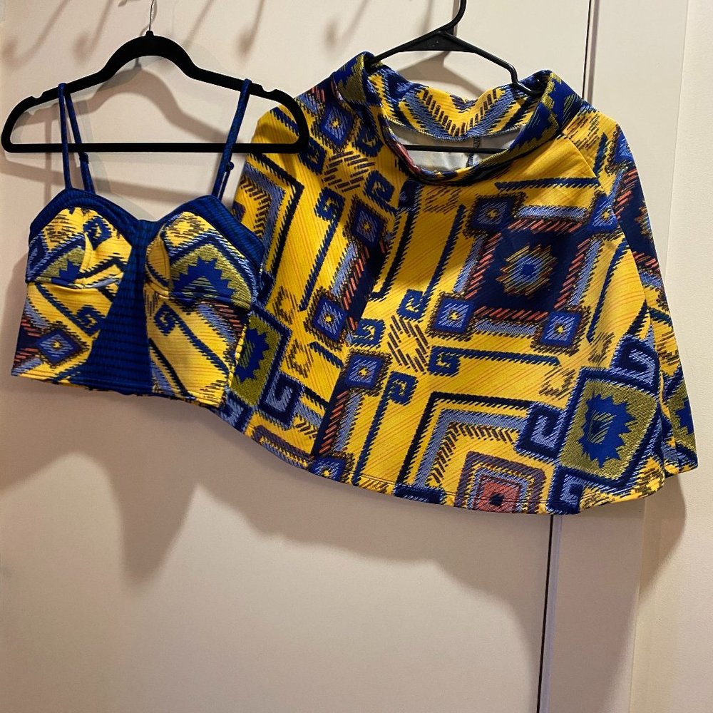 Skater crop top/skirt set